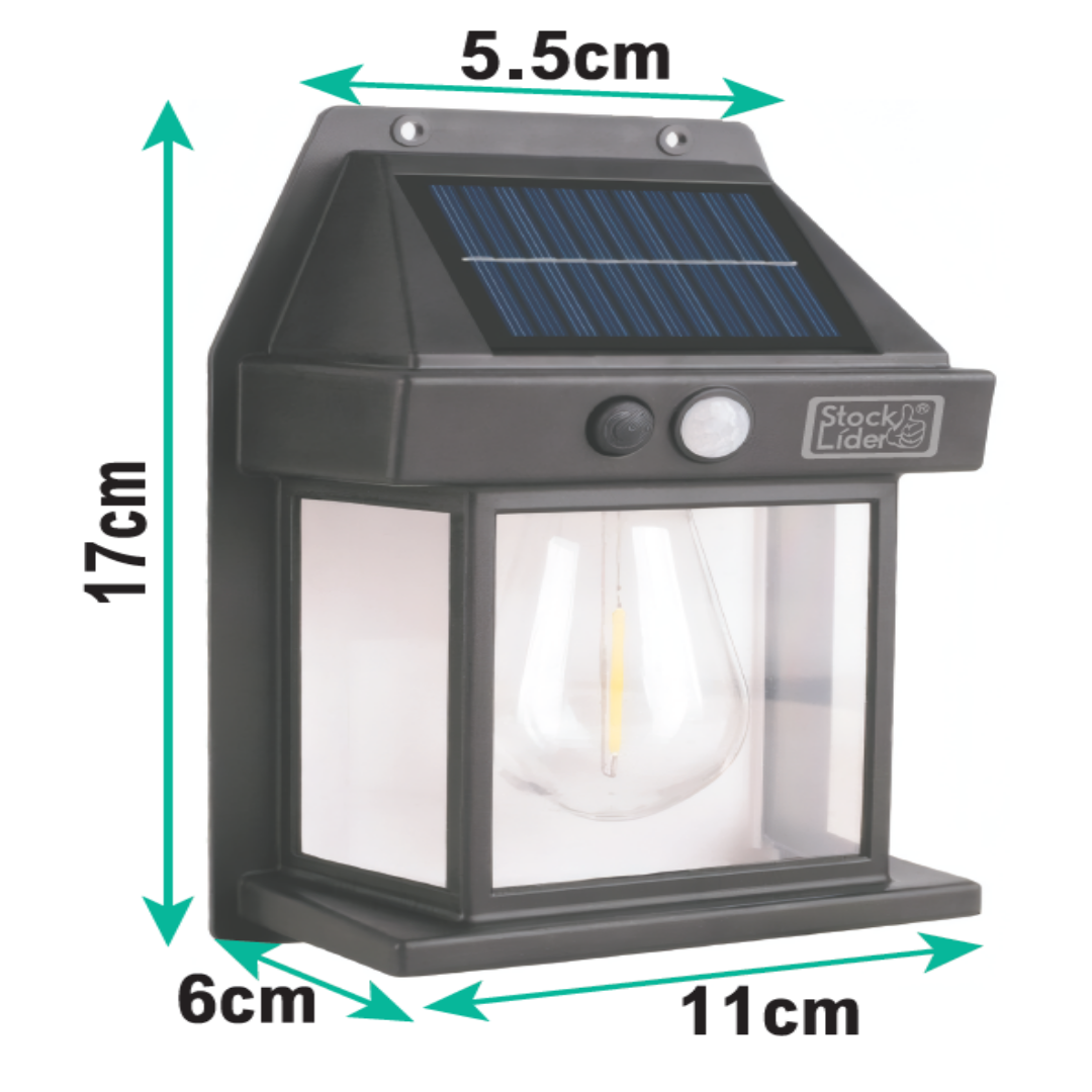Lâmpada Solar com Lâmpada LED – Iluminação Exterior Automática, Ecológica e Sem Fios
