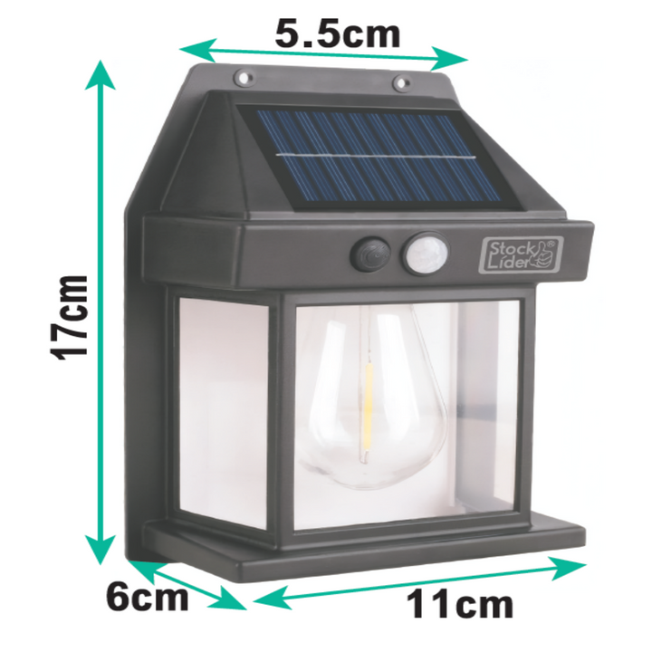 Lâmpada Solar com Lâmpada LED – Iluminação Exterior Automática, Ecológica e Sem Fios