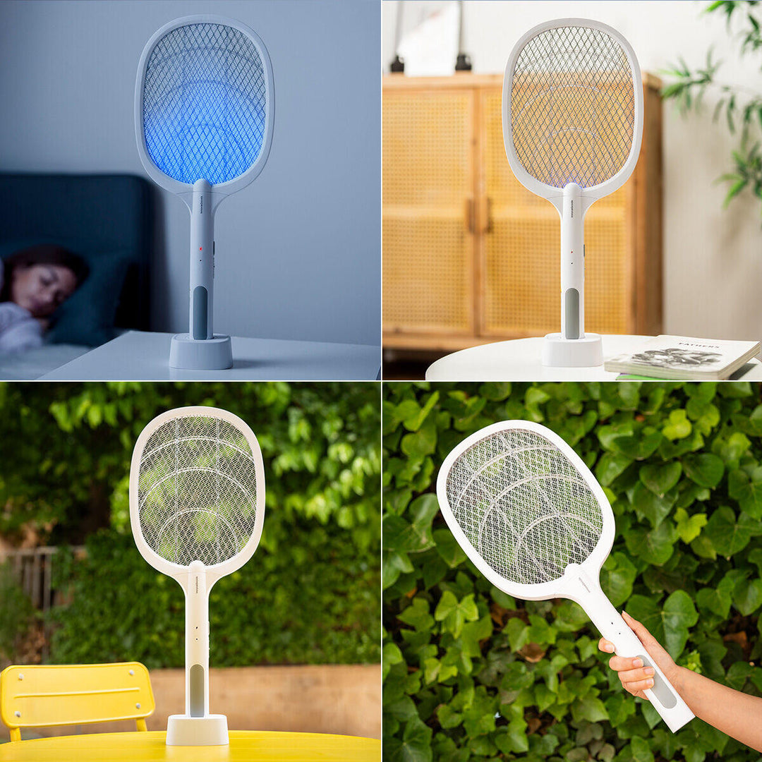 Raquete Elétrica Mata-Insetos 2 em 1 com Luz UV