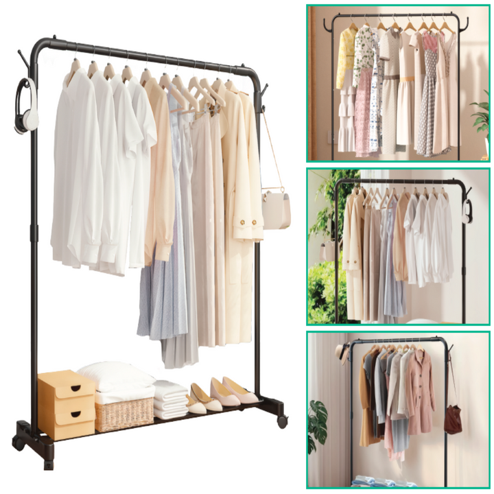 Cabide com Sapateira e Rodas