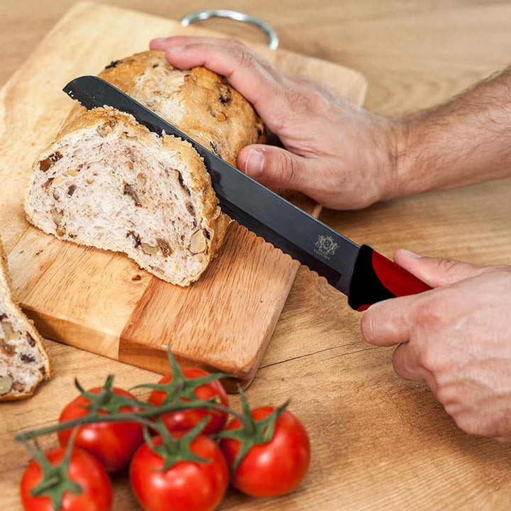 Conjunto de Facas de Cozinha Profissionais 6 Peças em Aço Inoxidável – Vermelho