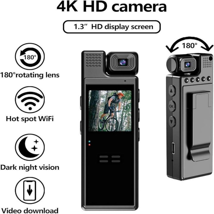 Mini Câmara Corporal – Gravação Discreta e Segurança em Qualquer Momento