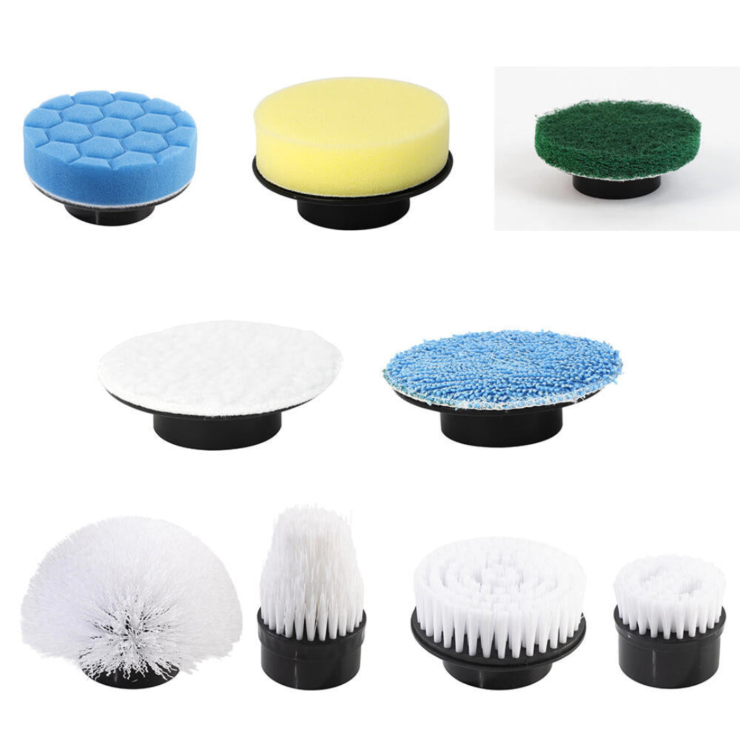 Escova Elétrica de Limpeza Giratória Sem Fios com 9 Cabeças – Casa, Casa de Banho e Automóvel