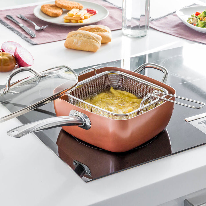Conjunto de Frigideira Multifunções 5 em 1 Copper Coppans InnovaGoods 4 Peças