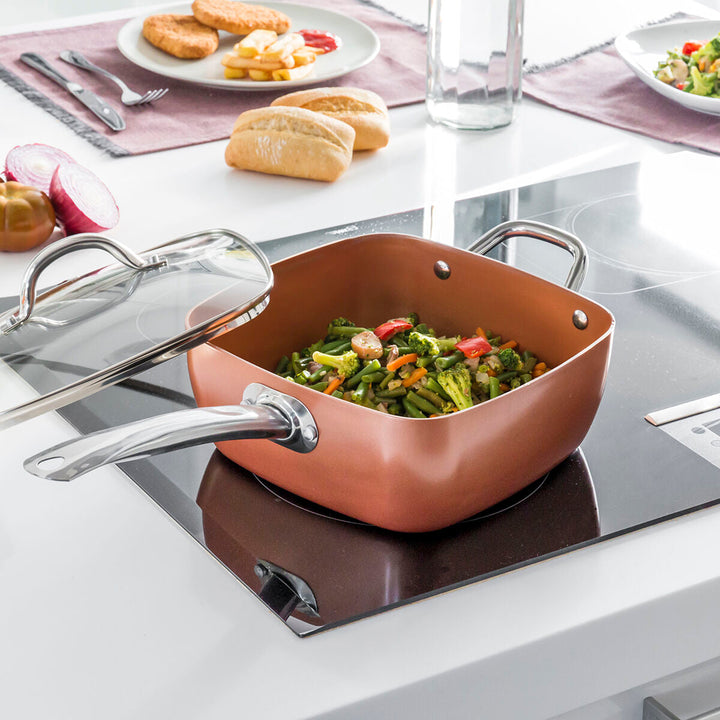 Conjunto de Frigideira Multifunções 5 em 1 Copper Coppans InnovaGoods 4 Peças